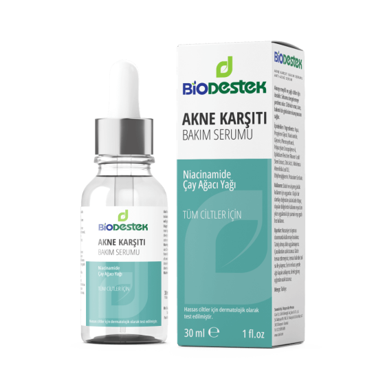 Akne Karşıtı, Niacinamide ve Çay Ağacı Yağlı Cilt Bakım Serumu 30 ml - 1